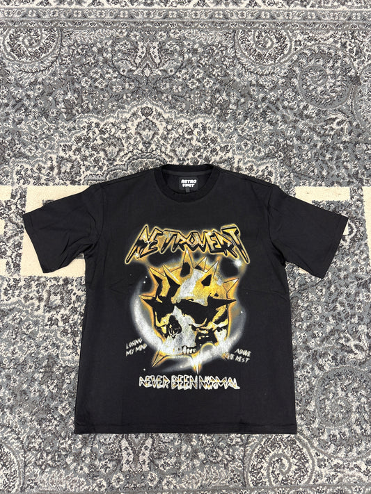 Retro Vert Skull Sun Tee (Black)