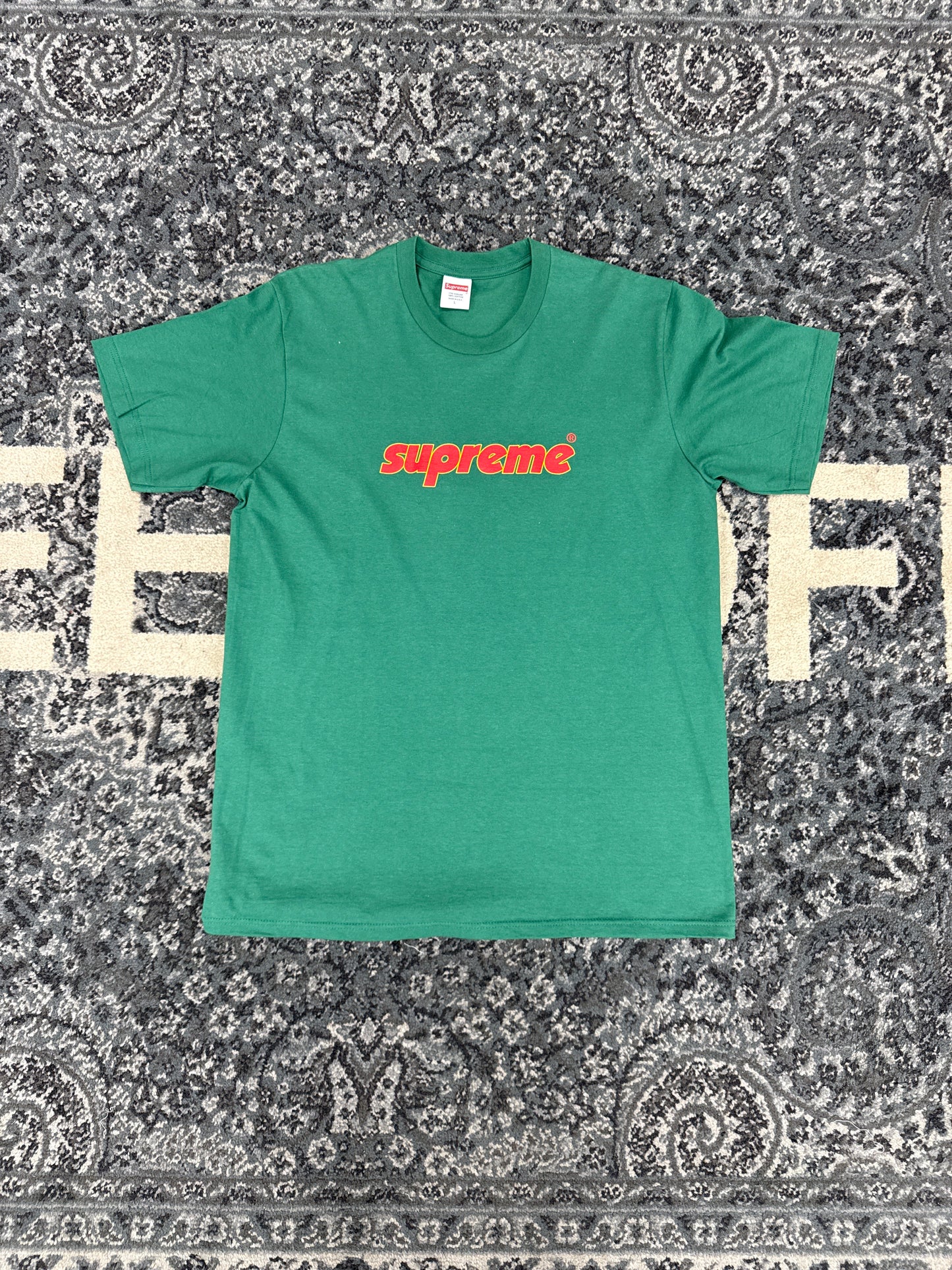 Red Supreme Logo Tee Green