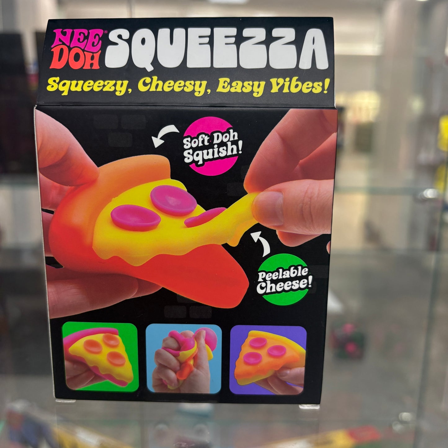 NeeDoh Squeeza Pizza Squishy Fidget Toy Yellow Crust