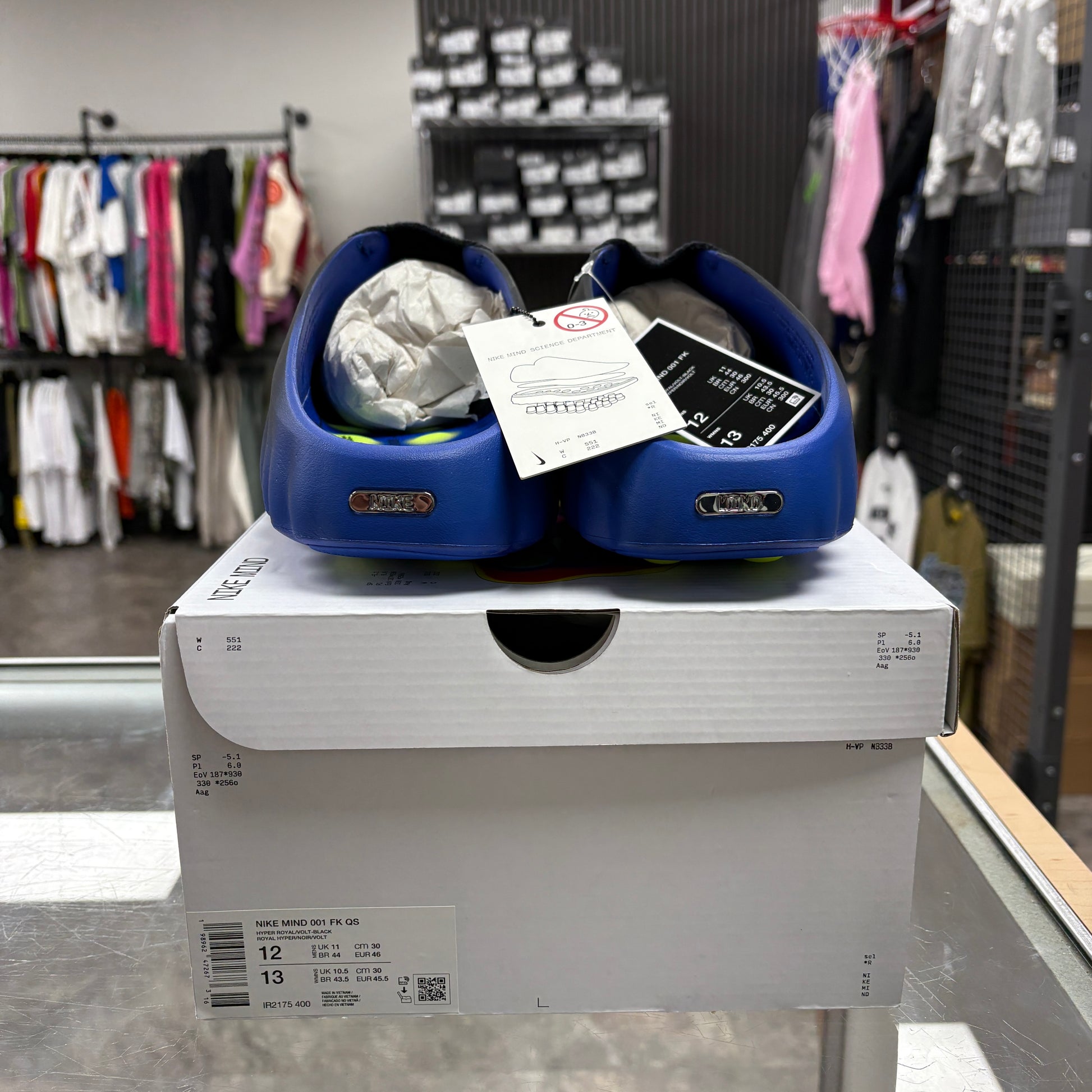 Nike Mind 001 Flyknit Slide Hyper Royal Black
