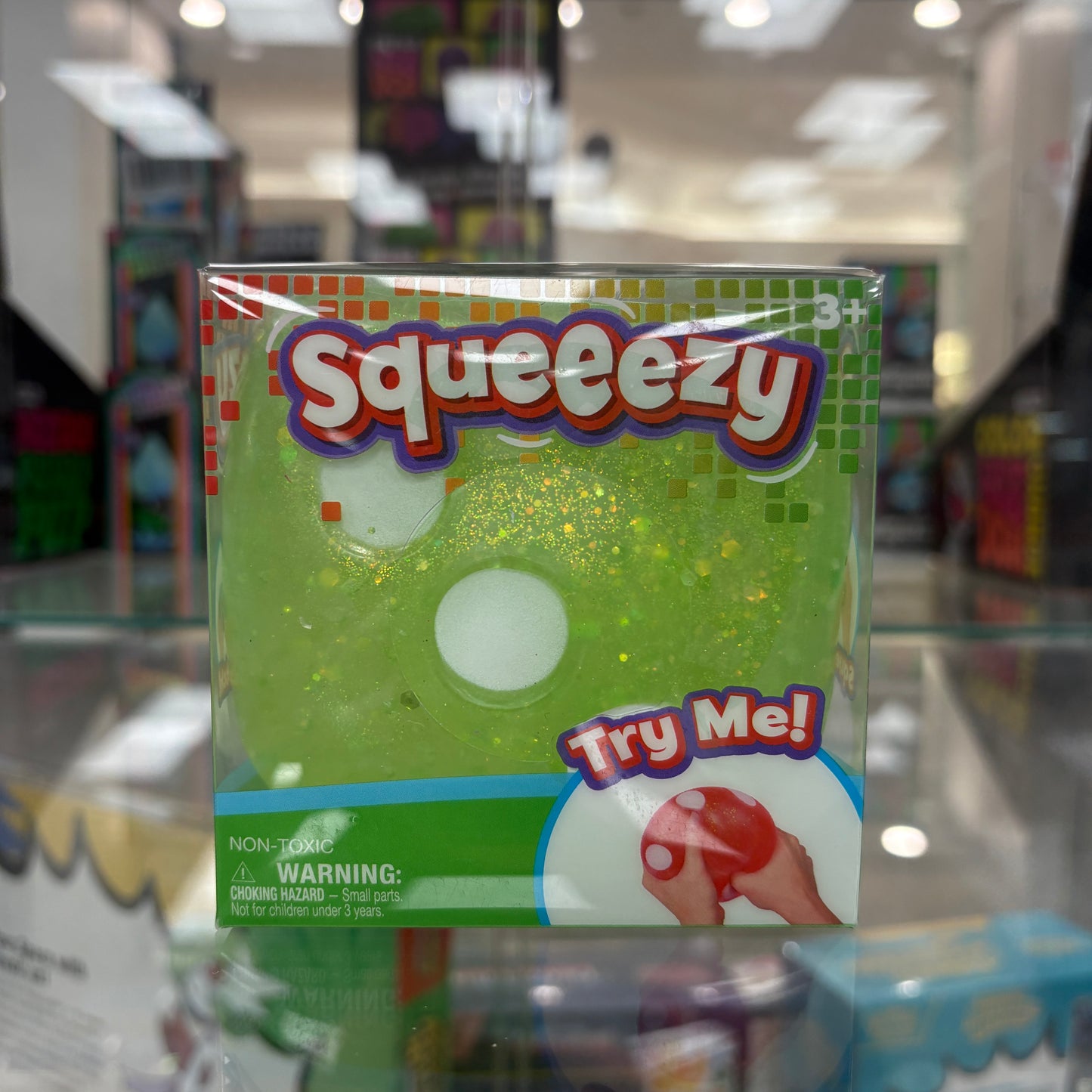 Sunny Days Entertainment Squeezy Green Glitter Dice Fidget Toy