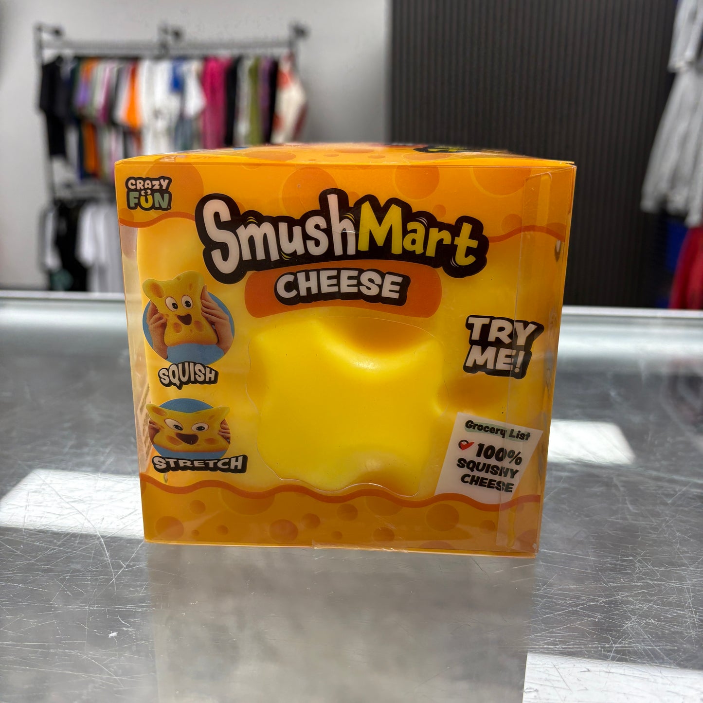 Crazy Fun Smush Mart Cheese Squishy Fidget Toy