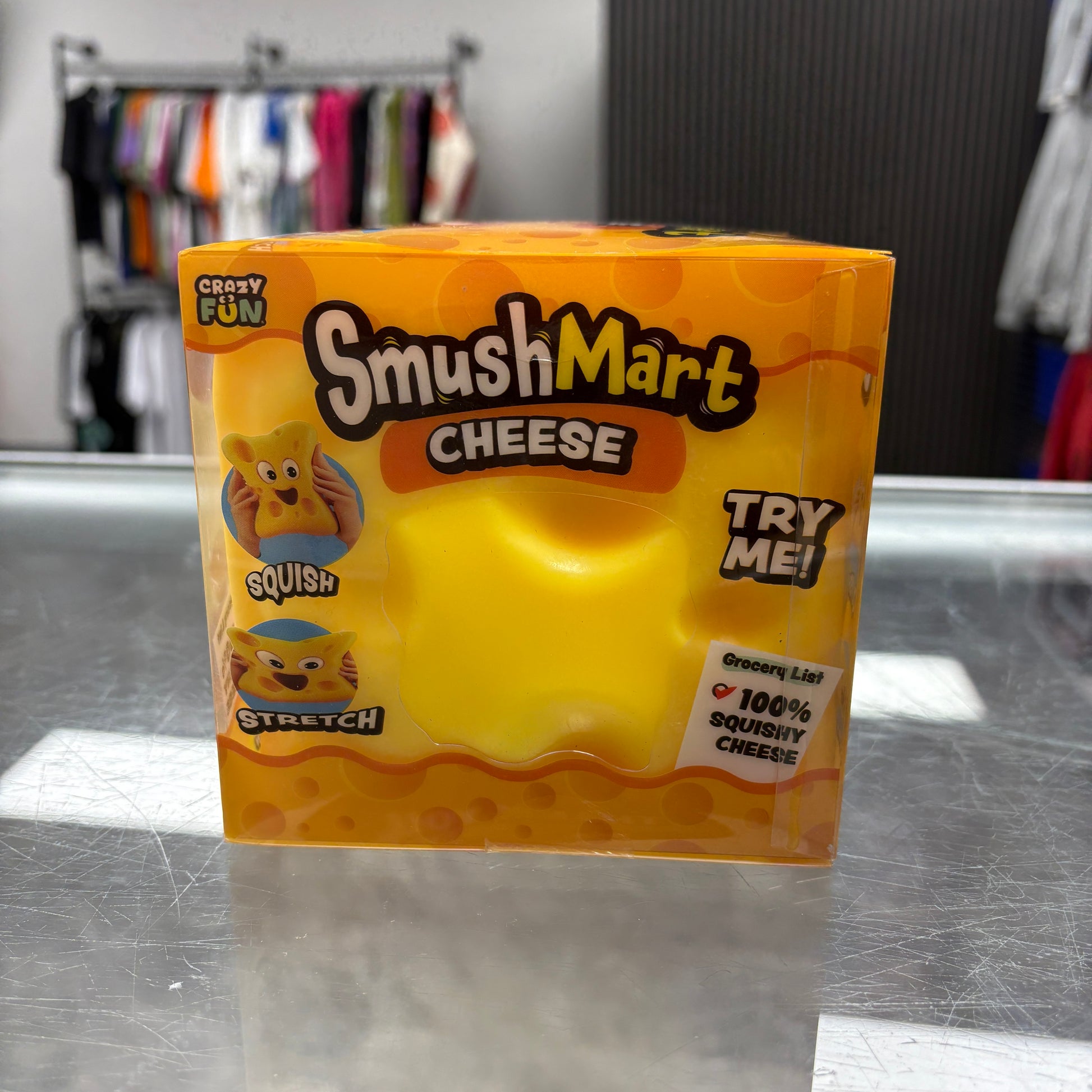 Crazy Fun Smush Mart Cheese Squishy Fidget Toy