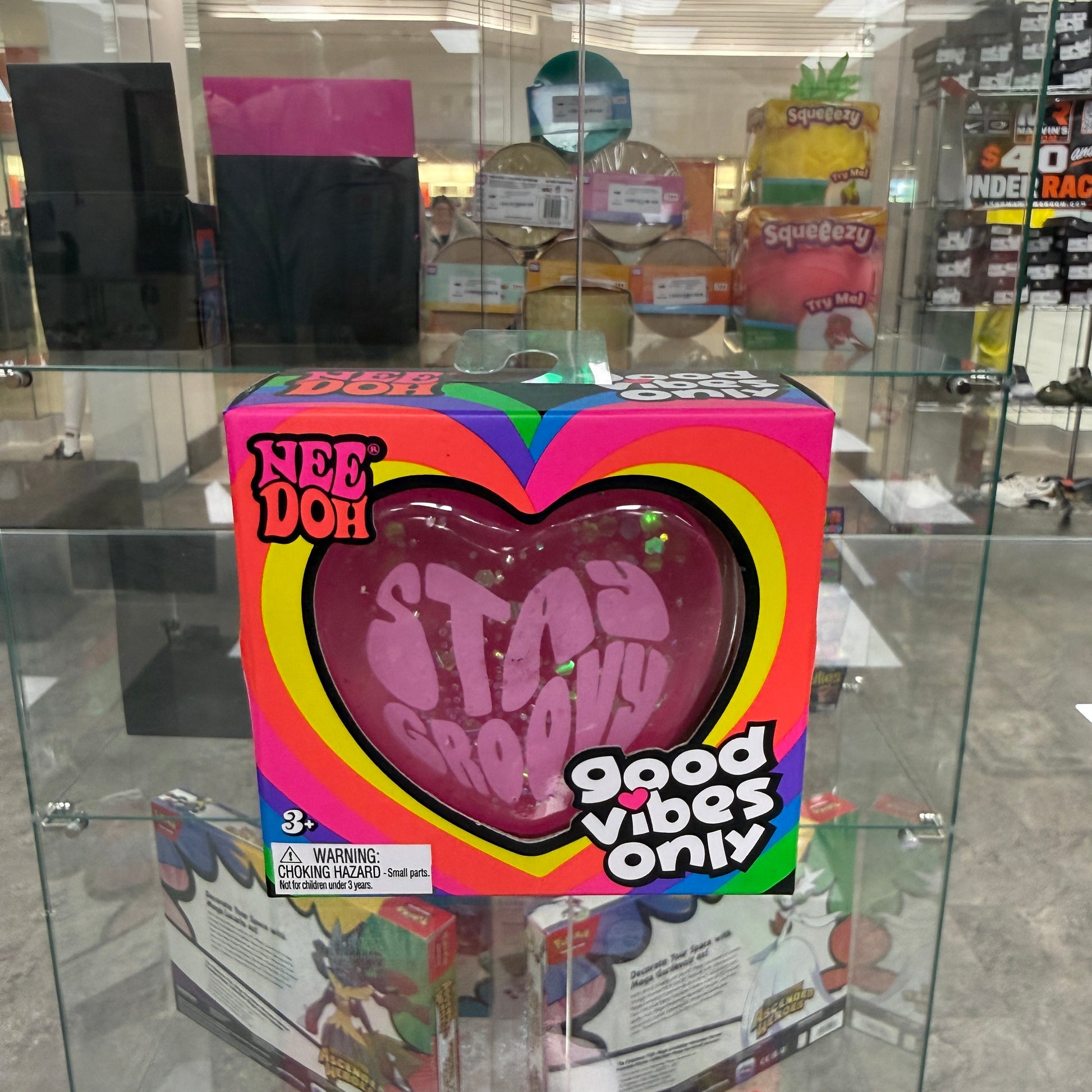 NeeDoh Good Vibes Only Squishy Fidget Toy Pink (Text on Heart May Vary)