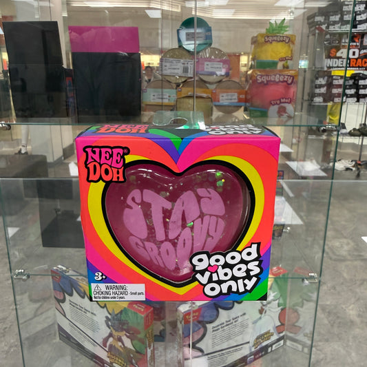 NeeDoh Good Vibes Only Squishy Fidget Toy Pink (Text on Heart May Vary)