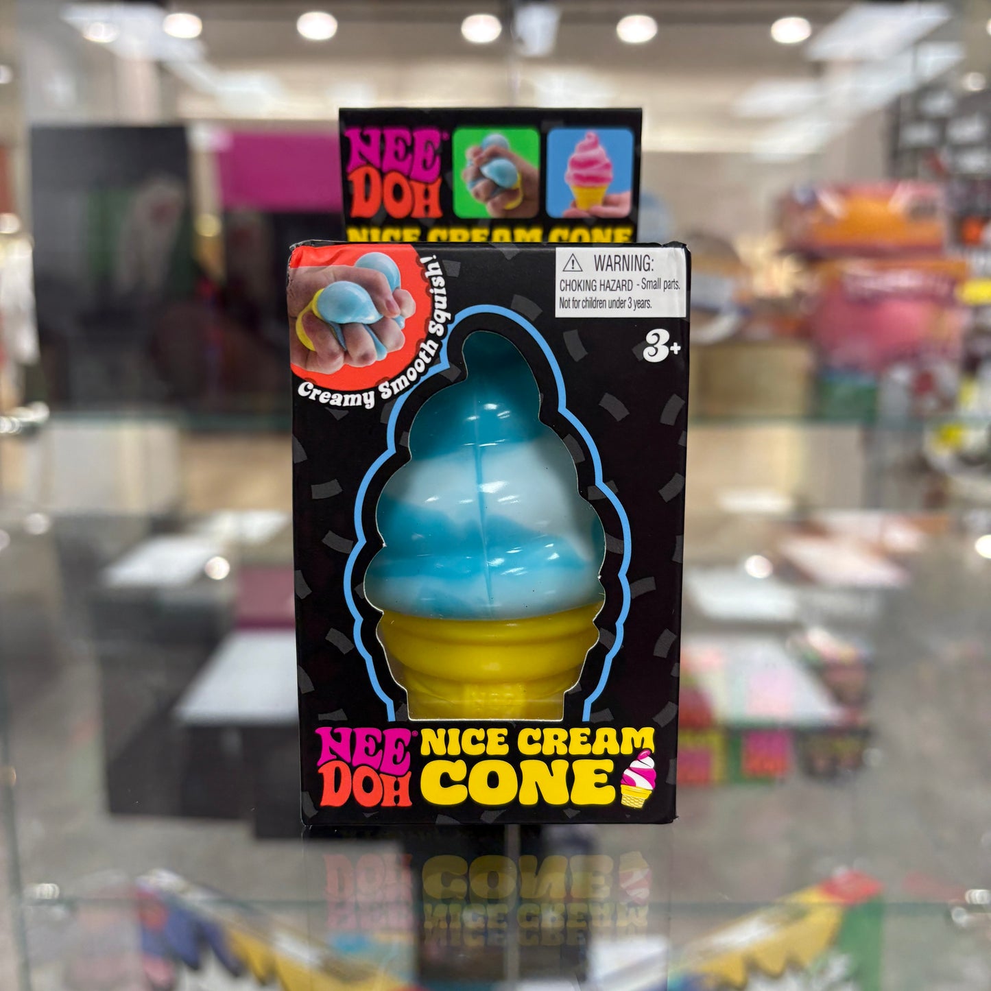 Needoh Nice Cream Ice Cream Cone Squishy Fidget Toy Blue
