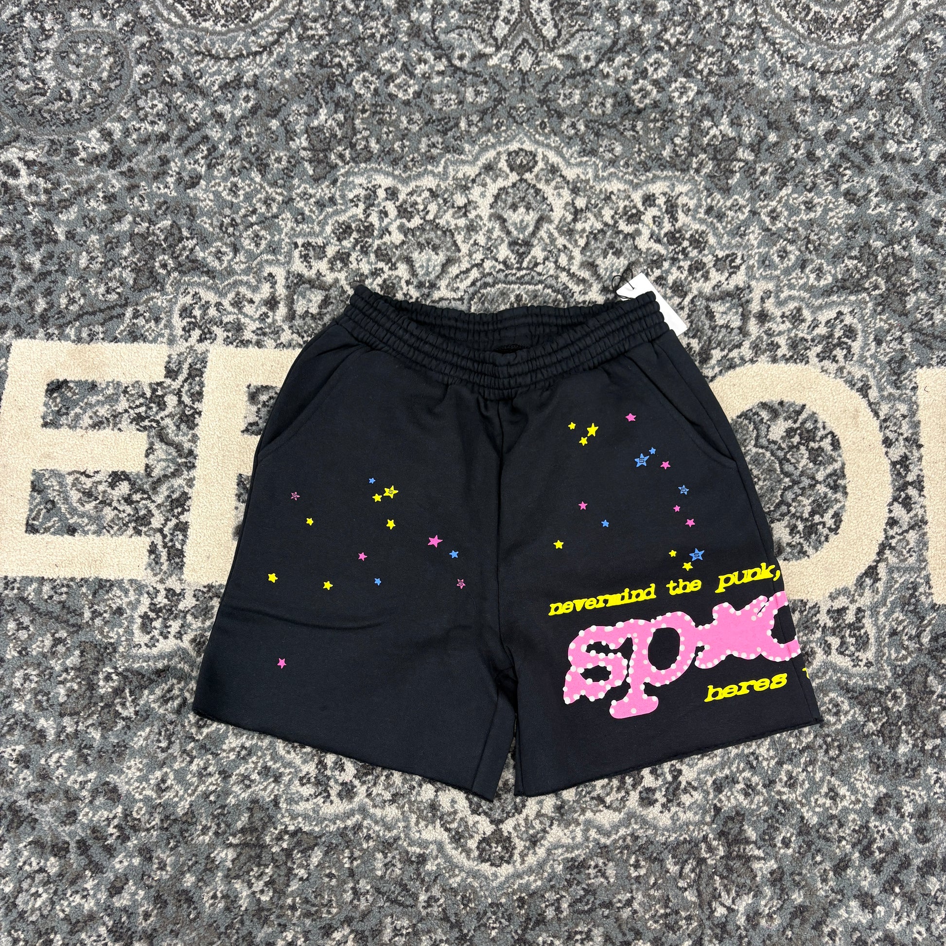 Sp5der Punk V2 Sweatshort Black