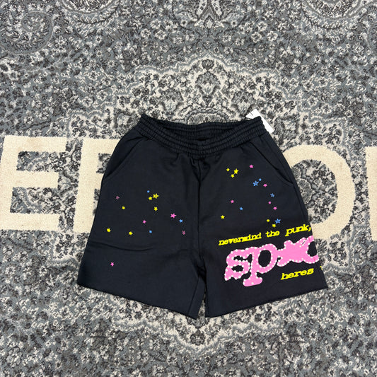 Sp5der Punk V2 Sweatshort Black