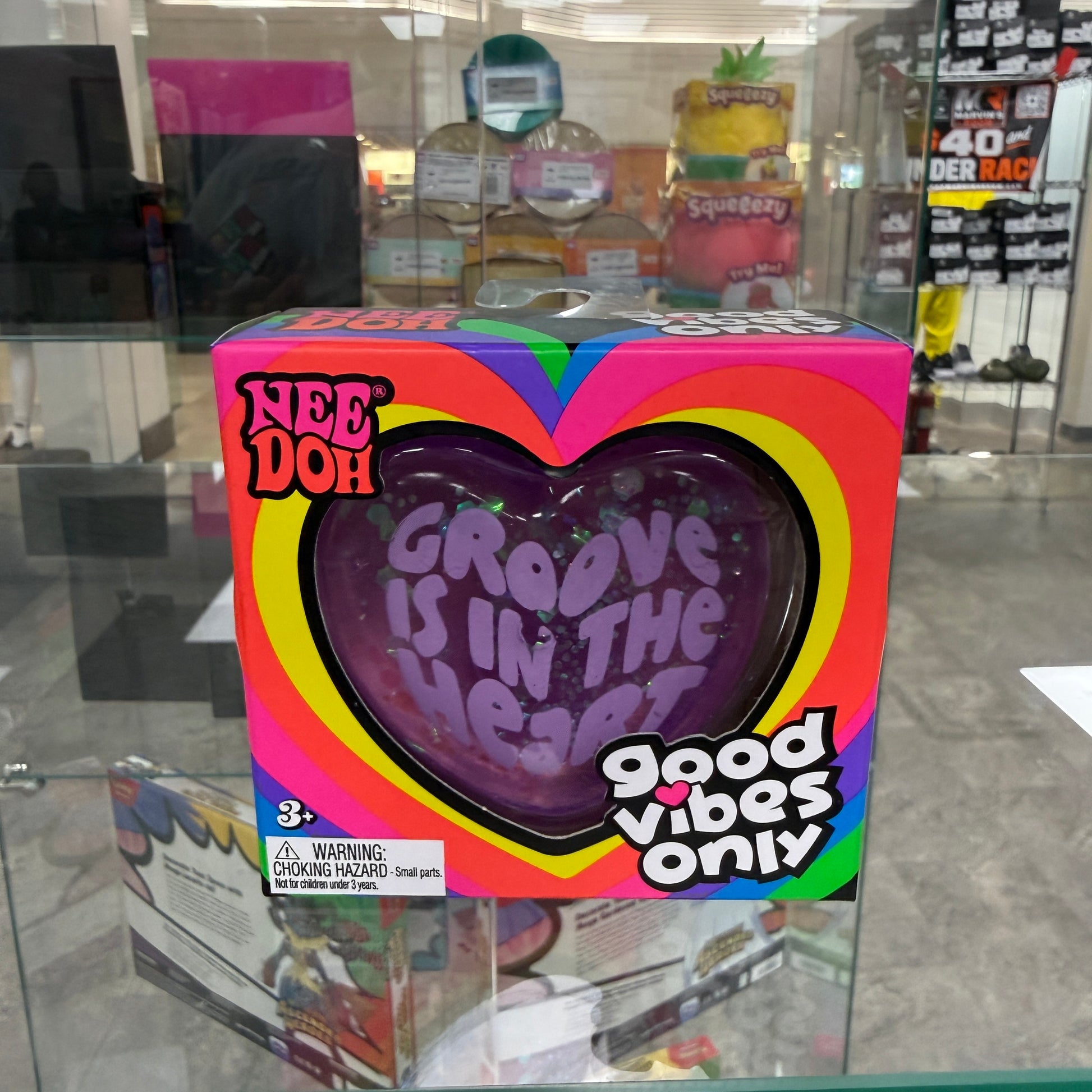 NeeDoh Good Vibes Only Squishy Fidget Toy Purple (Text on Heart May Vary)