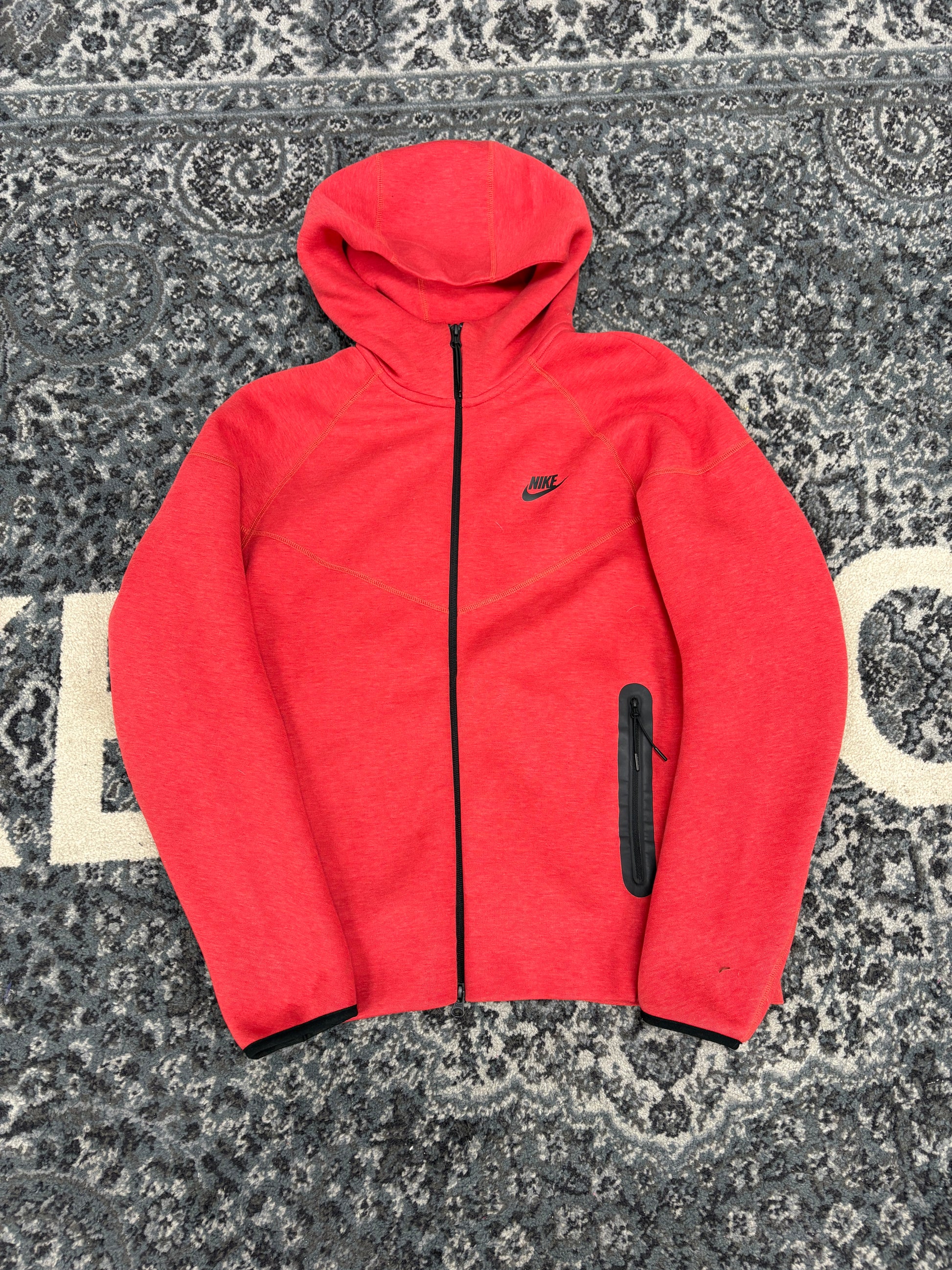 Nike Tech Fleece Zip-Up Red Black