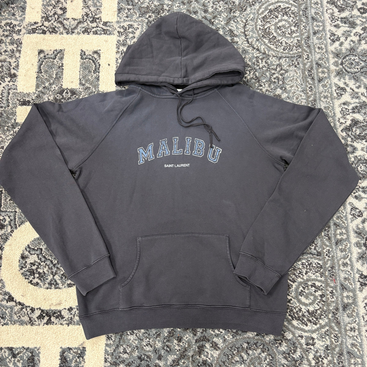 Saint Laurent Malibu Logo Hoodie Black