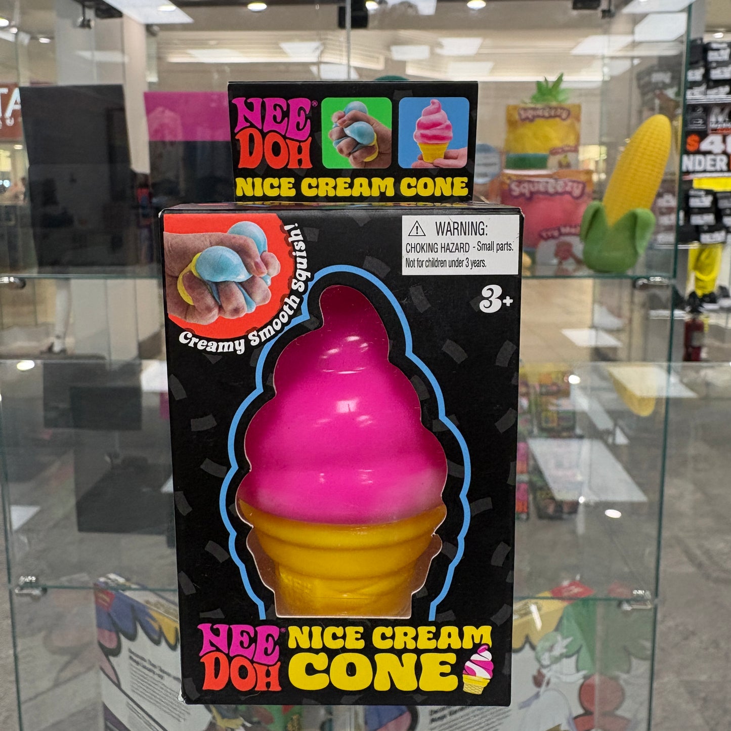 Needoh Nice Cream Ice Cream Cone Squishy Fidget Toy Pink