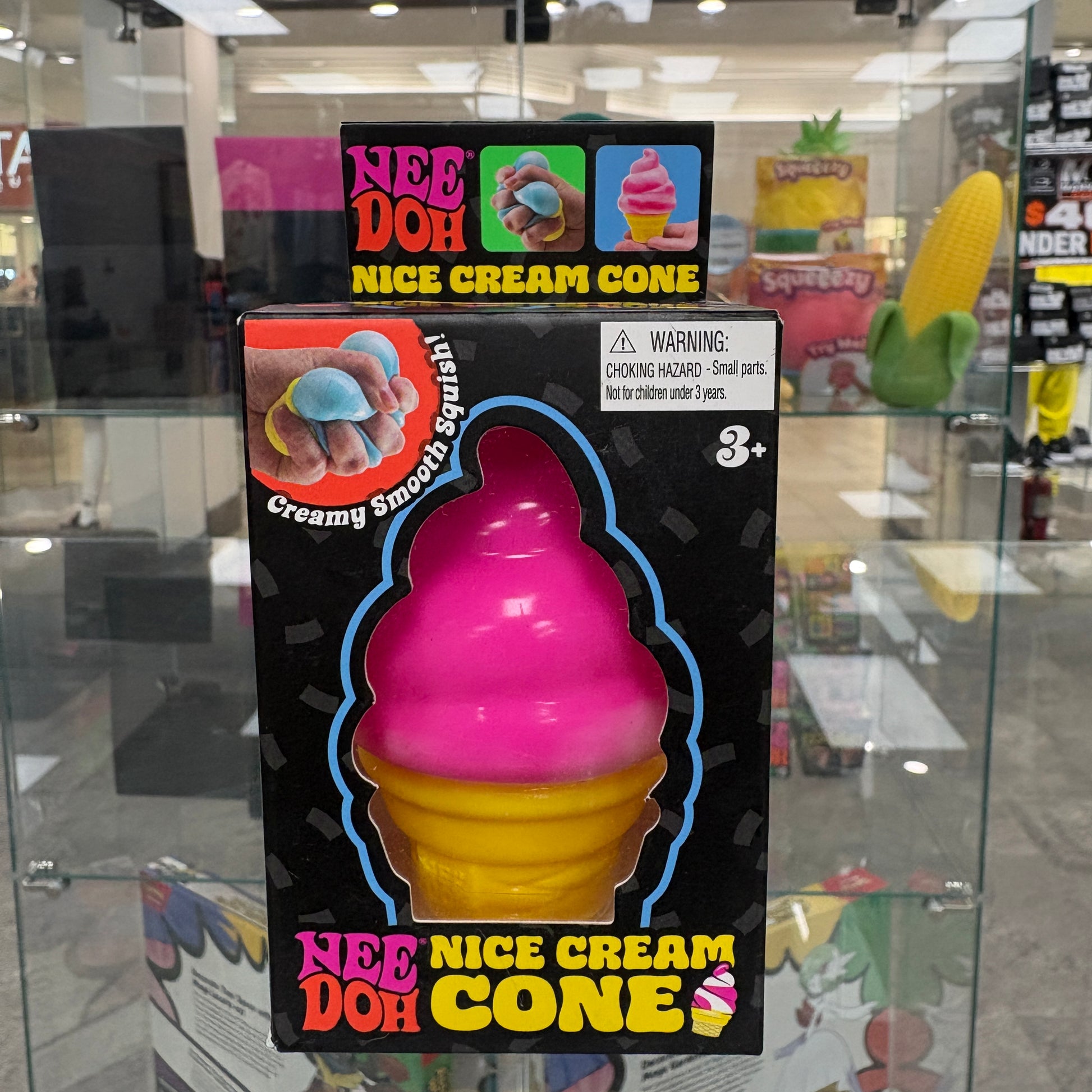Needoh Nice Cream Ice Cream Cone Squishy Fidget Toy Pink