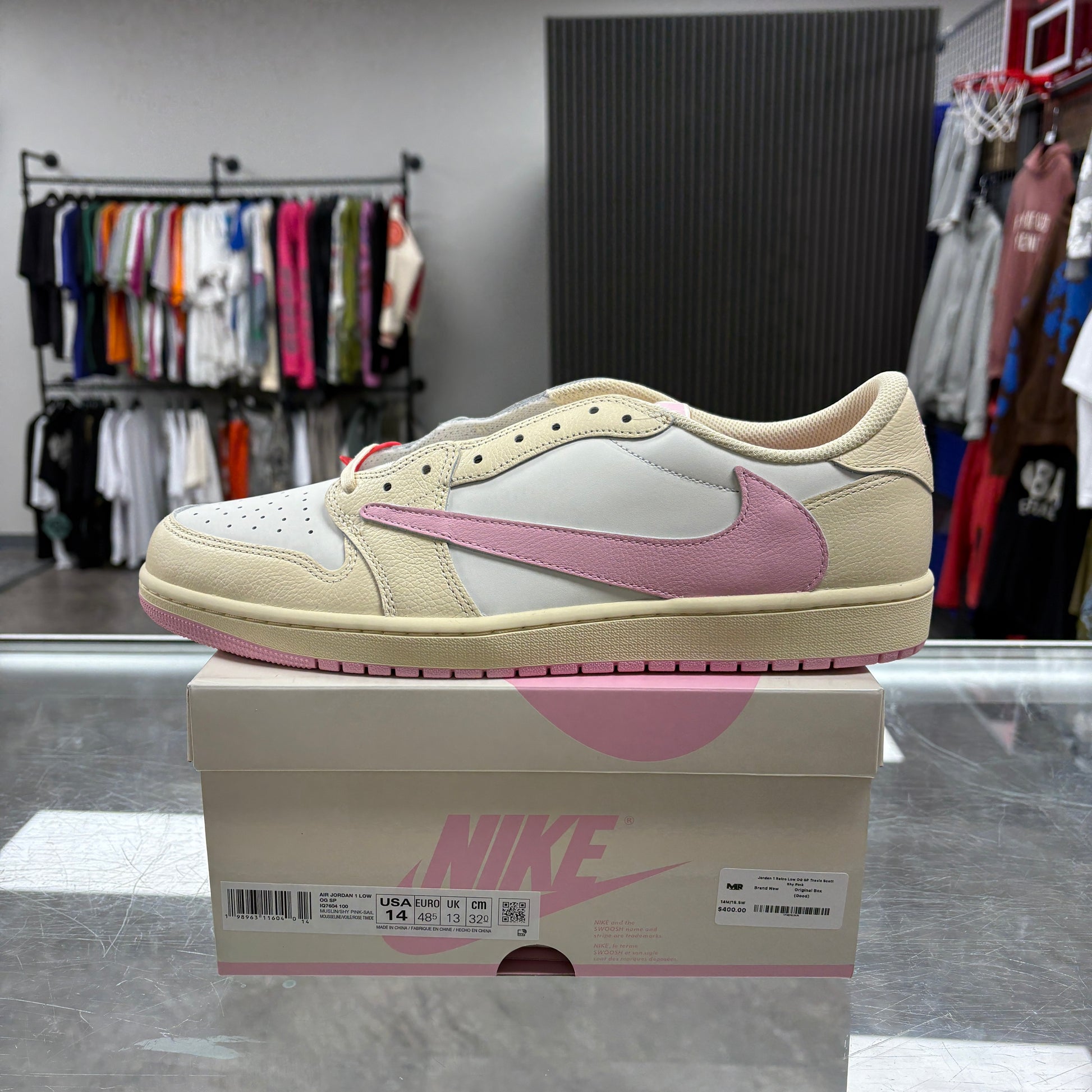 Jordan 1 Retro Low OG SP Travis Scott Shy Pink