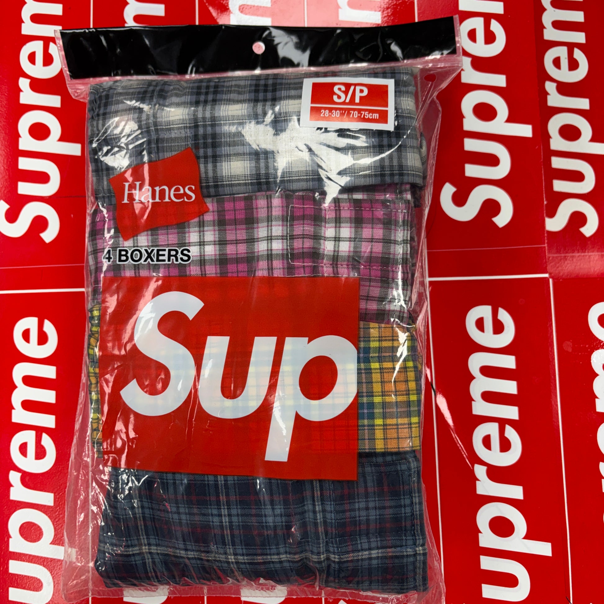 Supreme Hanes Plaid Boxer Briefs (4 Pack)