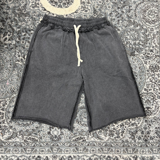 Raw Hem Sweatshorts (Black)