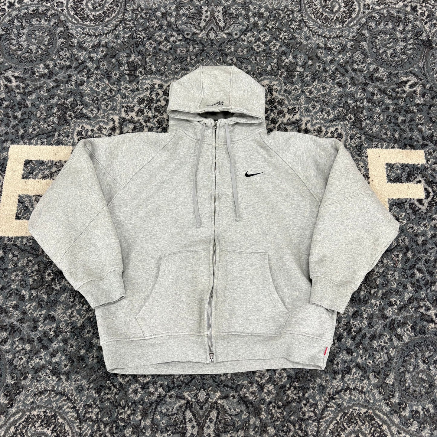 Supreme Nike Zip Up Hooded Sweatshirt Heather Grey